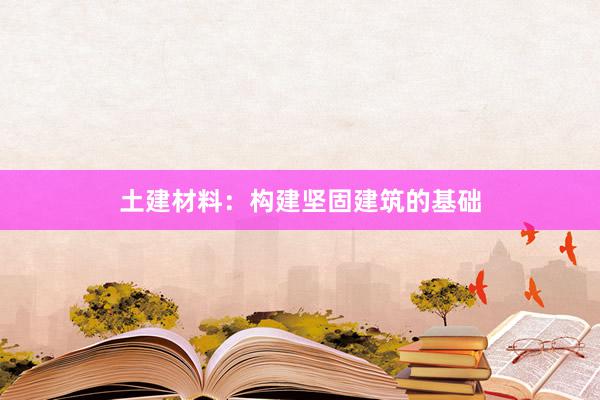 土建材料：构建坚固建筑的基础